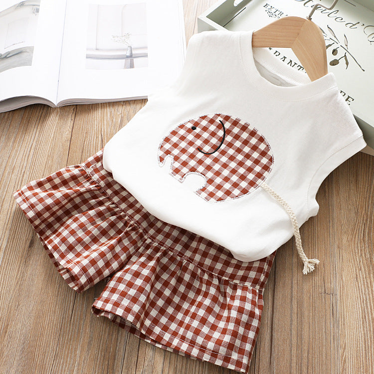 Mädchen Kinder Set Plaid Elefant