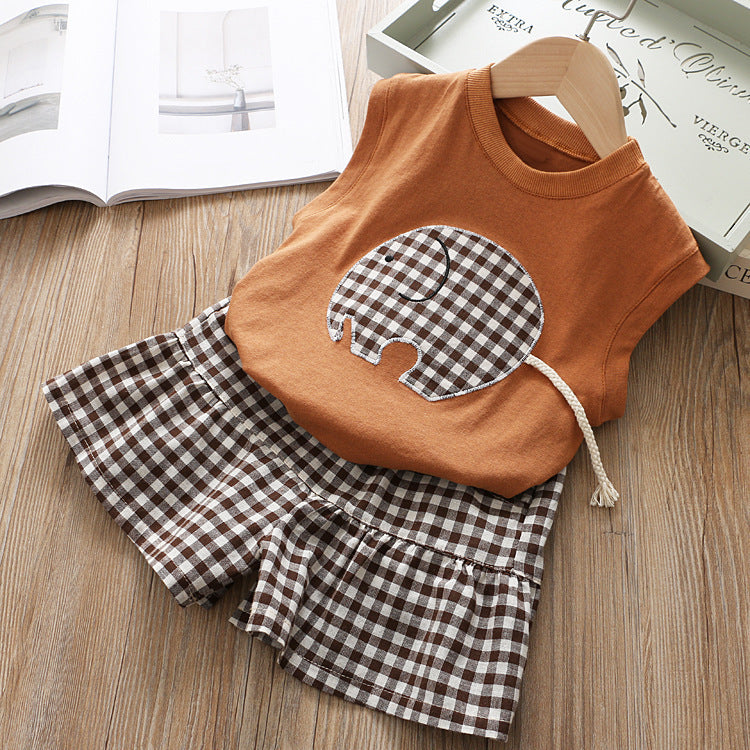 Mädchen Kinder Set Plaid Elefant
