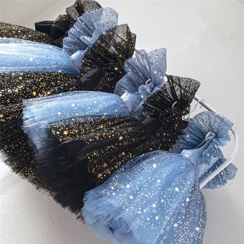 Children's Party Dress with Stars and Bow