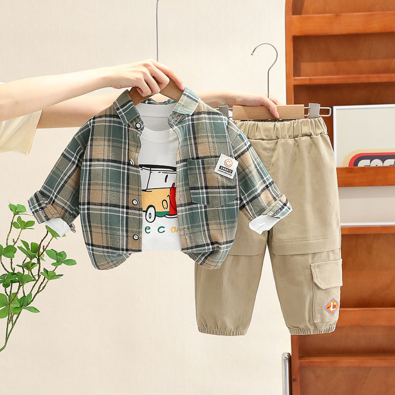 Boys' 3-Piece Plaid Set