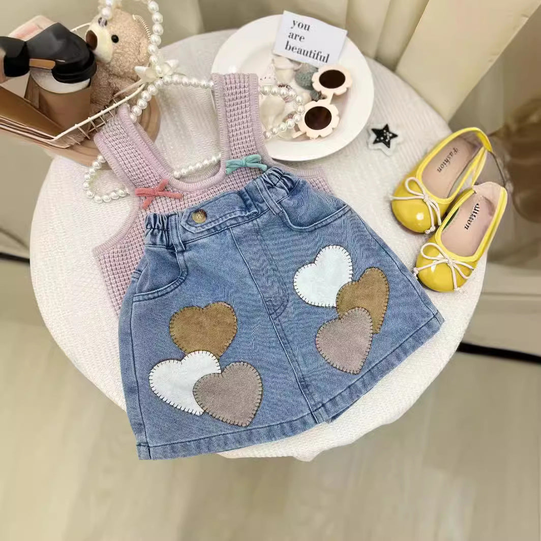 Mädchen Kleinkinderset Schleifen und Jeans