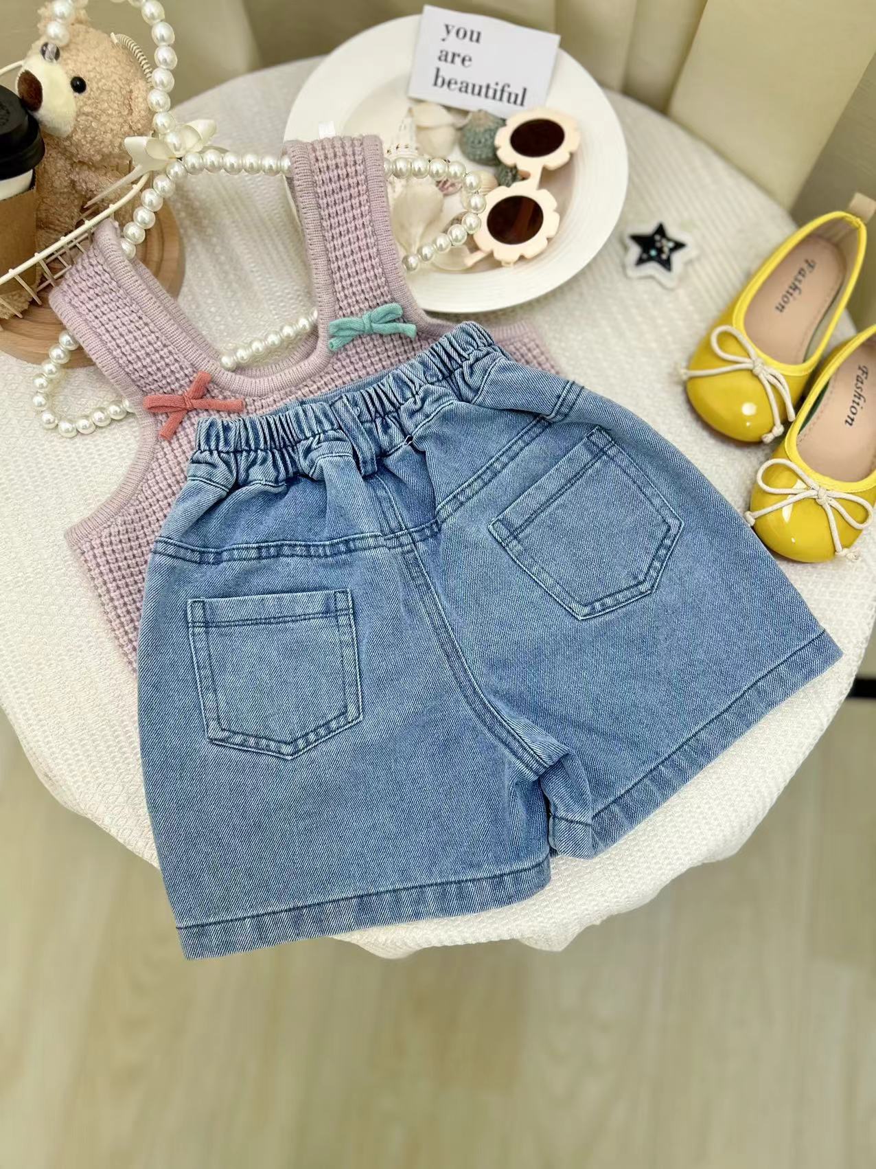 Mädchen Kleinkinderset Schleifen und Jeans