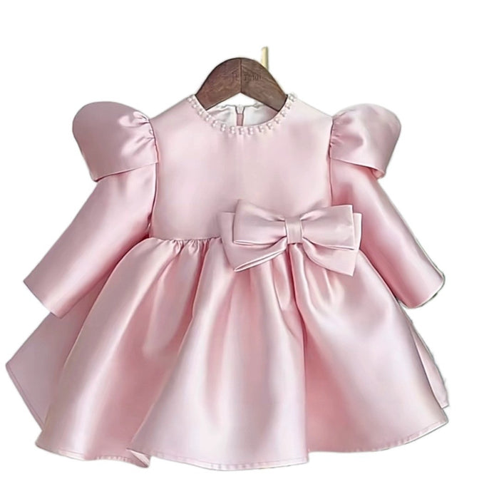 Partykleid mit Schleife und Perlen für Kinder