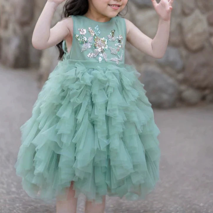 Children's Dress Florers Shiny and Tulle
