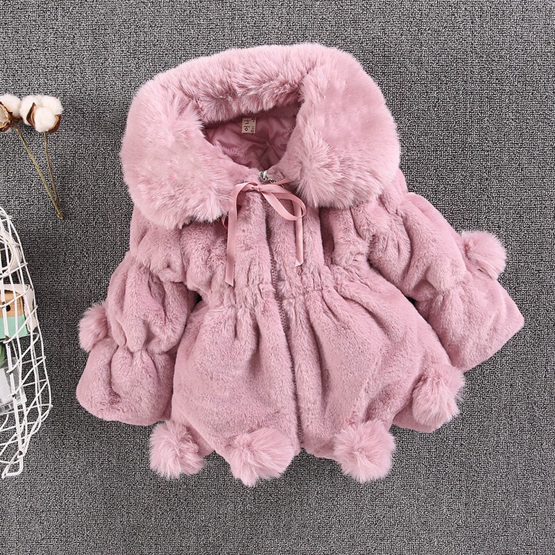 Bommel-Leder-Kinderjacke