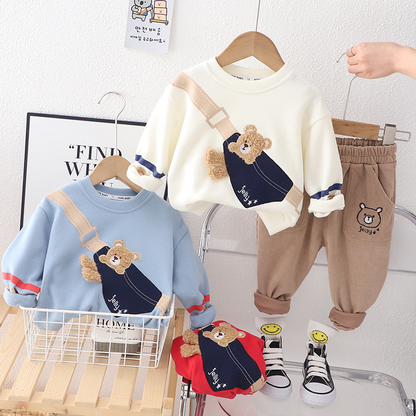 Children's sweatshirt set with teddy bear