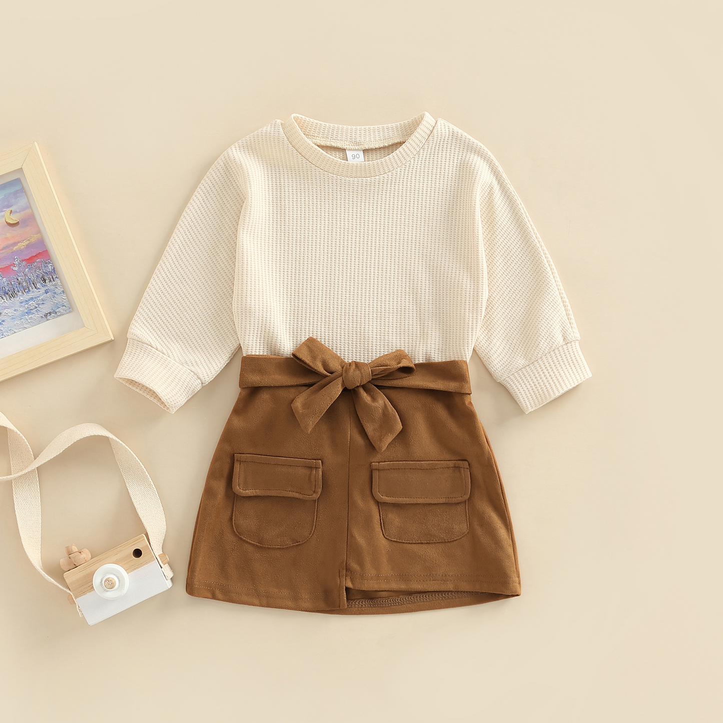 Children's set with brown skirt