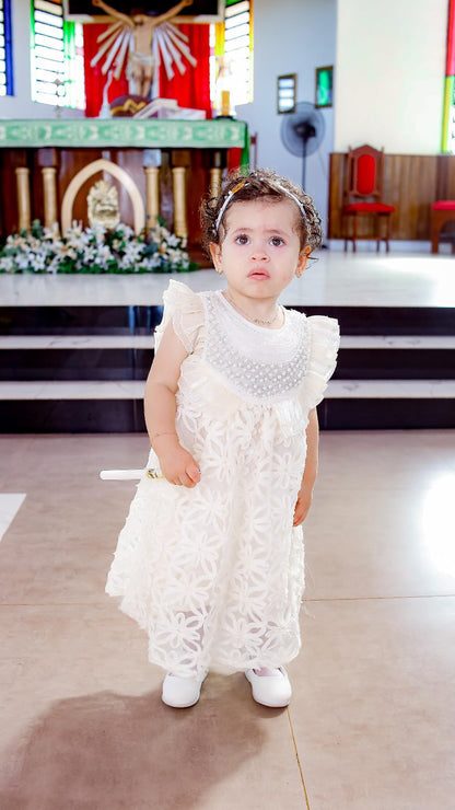 Children's Dress Flowers and Collar Pearls