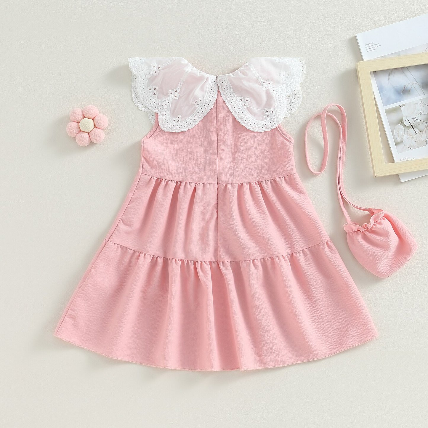 Pink Children's dress with bag