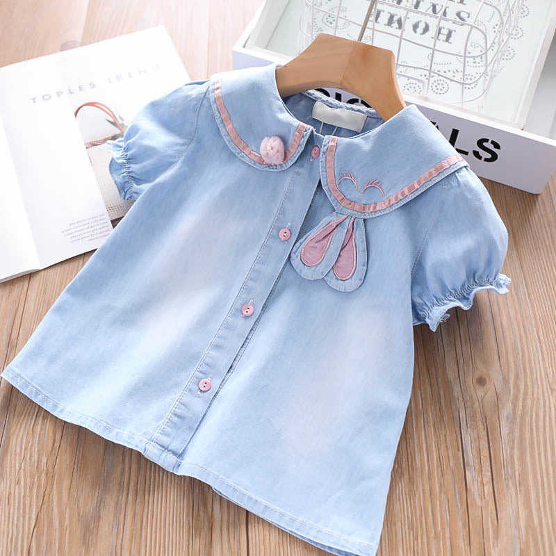 Girl's Infant Set Tulle and Jeans Bunny