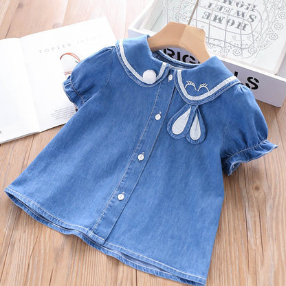 Girl's Infant Set Tulle and Jeans Bunny