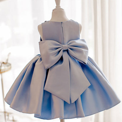 Children's Dress with Rhinestones and Bow