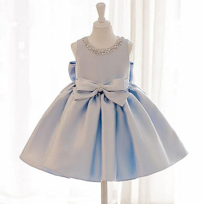 Children's Dress with Rhinestones and Bow