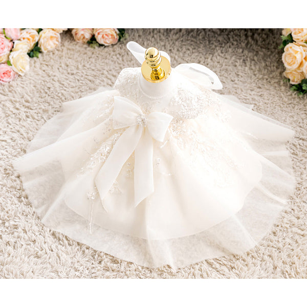Shiny Children's Party Dress with Bow