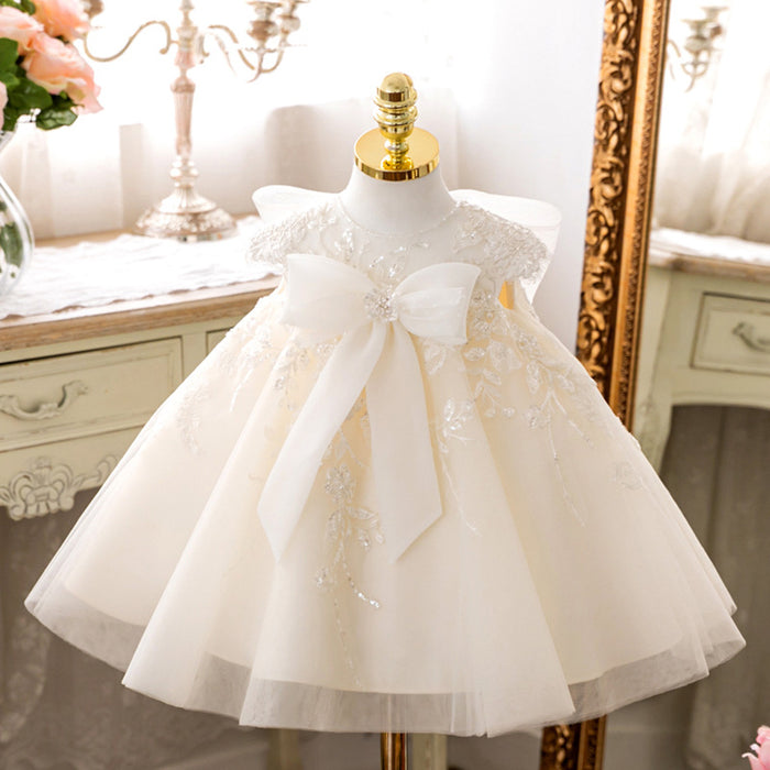 Shiny Children's Party Dress with Bow