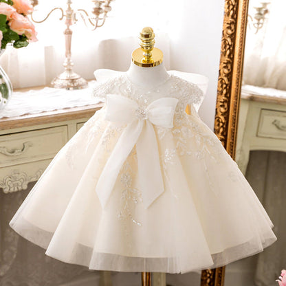Shiny Children's Party Dress with Bow