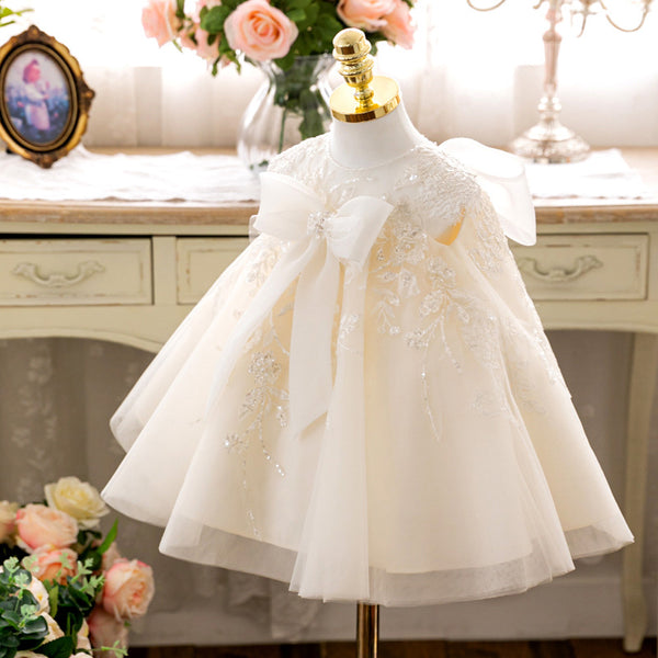 Shiny Children's Party Dress with Bow
