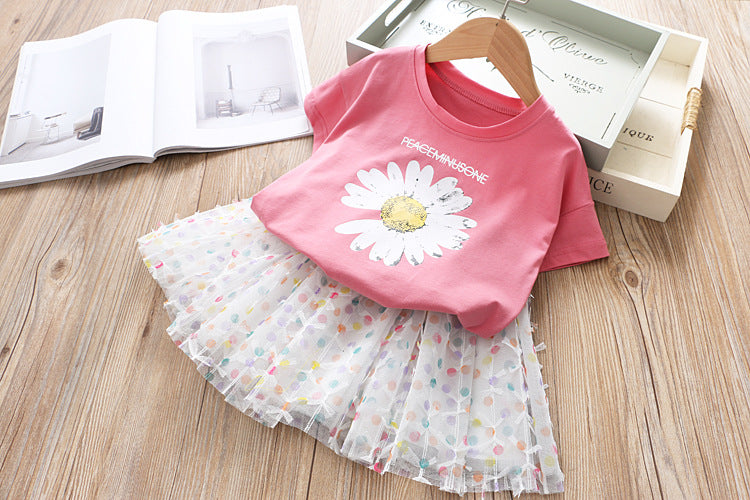 Girl's Infant Set Flower and Tulle Skirt