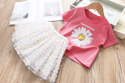 Girl's Infant Set Flower and Tulle Skirt