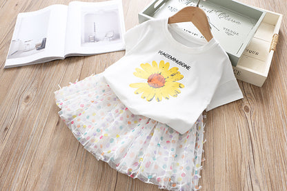 Girl's Infant Set Flower and Tulle Skirt