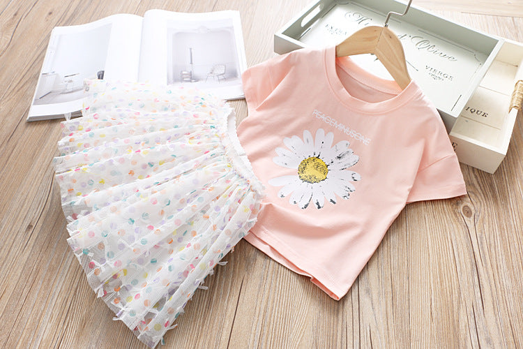 Girl's Infant Set Flower and Tulle Skirt