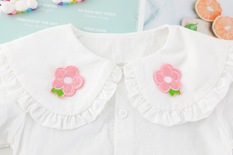 Children's shirt set with flower collar