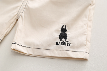 Children's set with an embroidered rabbit in the pocket