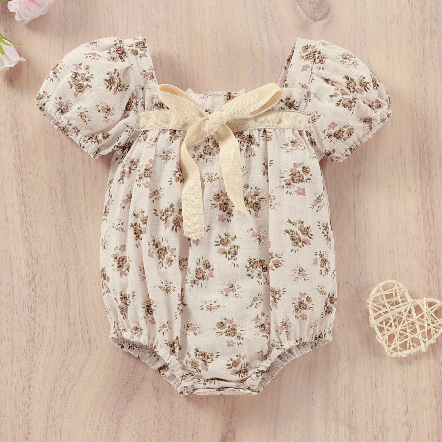 Vintage baby bodysuit with flowers