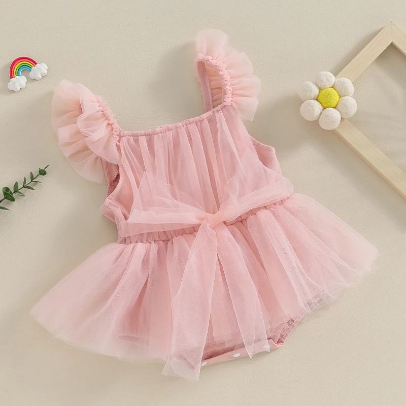 Infant Bodysuit Tulle Bow Dress