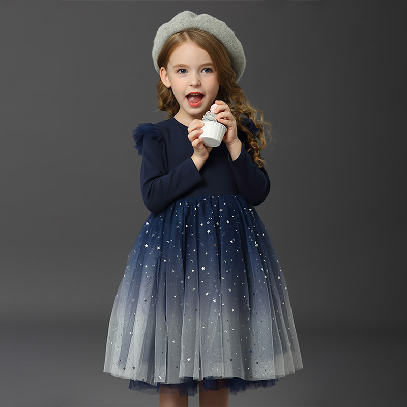 Children's dress with tulle skirt and glitter