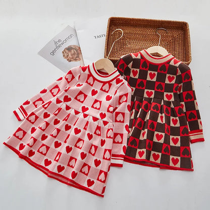 Children's Knitted Hearts Dress