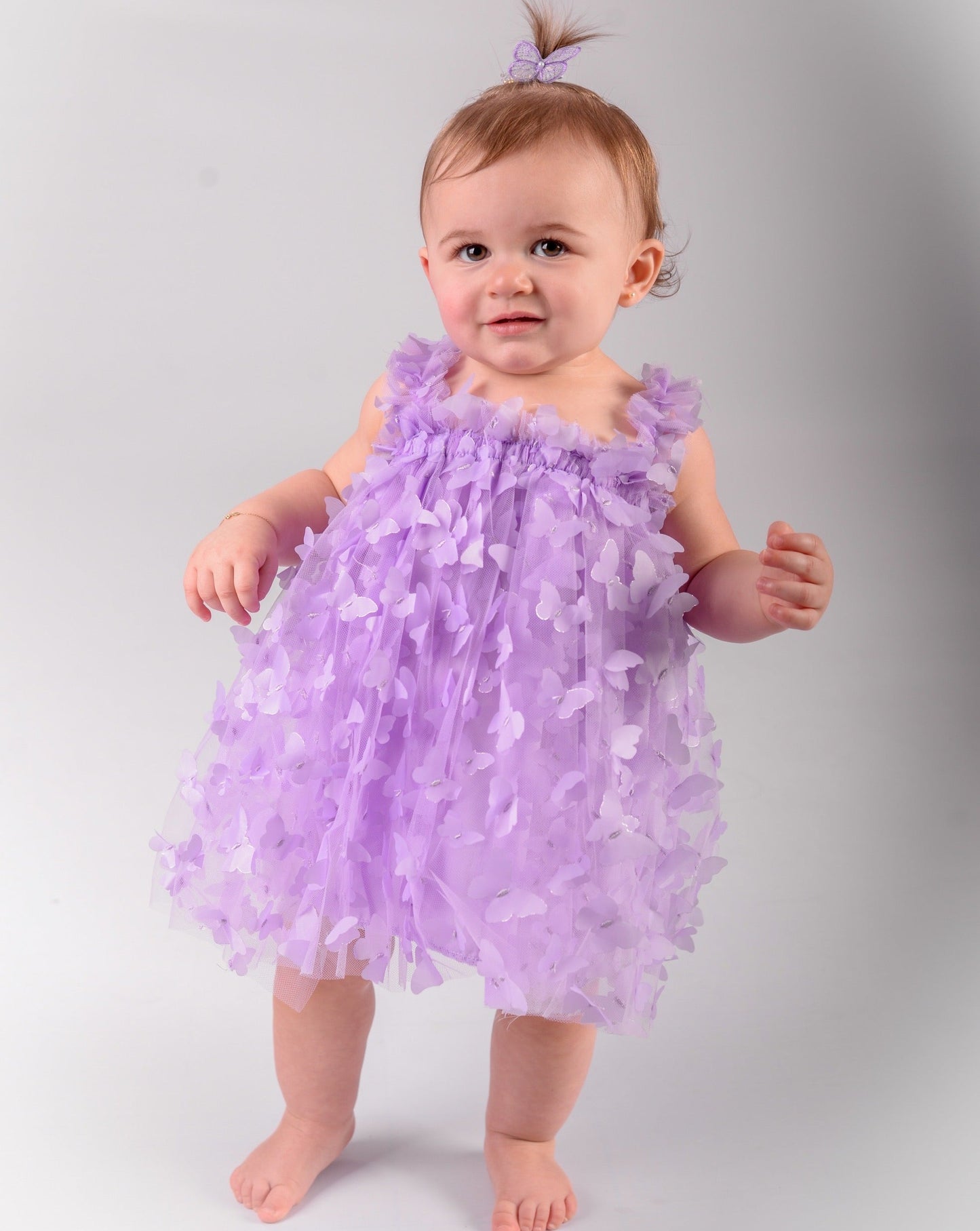 Children's Dress Tulle Flowers and Butterflies