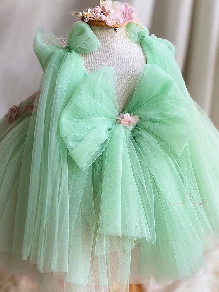 Enchanted Garden Green Children's Party Dress