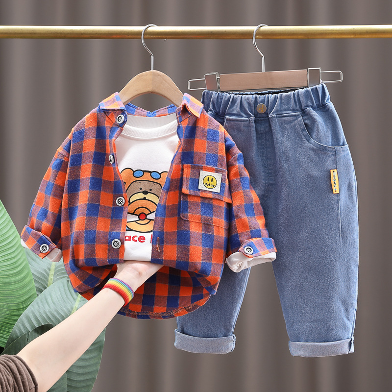 Children's set with plaid jacket