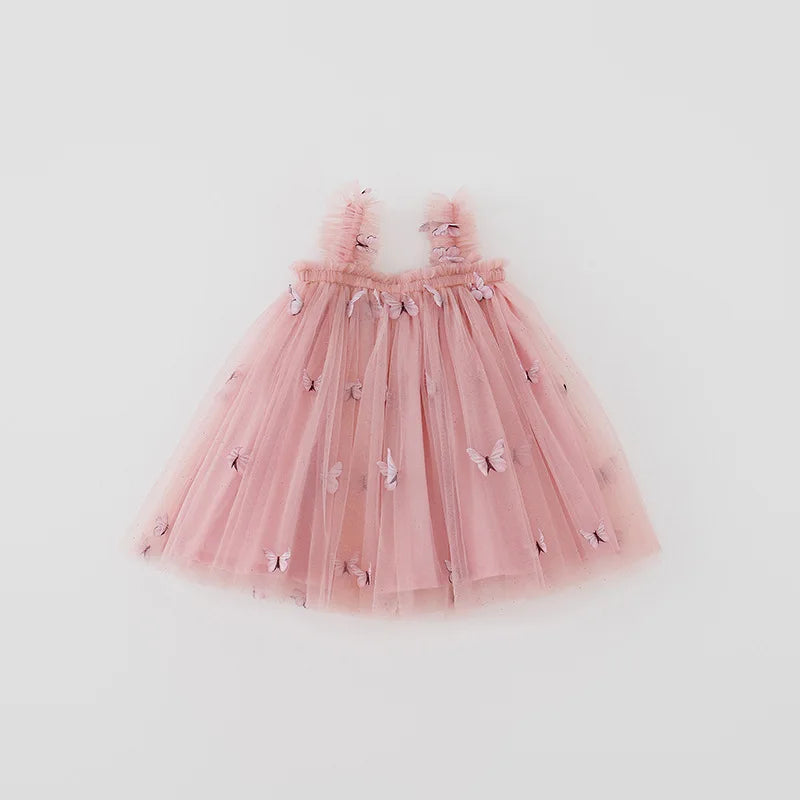 Children's Dress Tulle Flowers and Butterflies