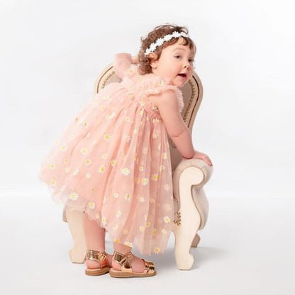 Printed tulle children's dress