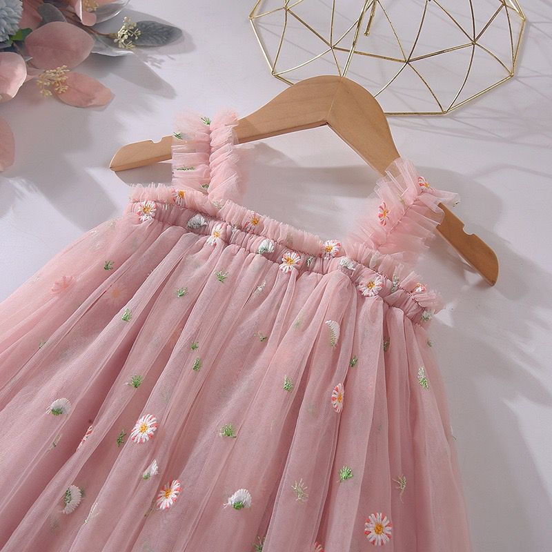 Embroidered and Tulle Children's Dress