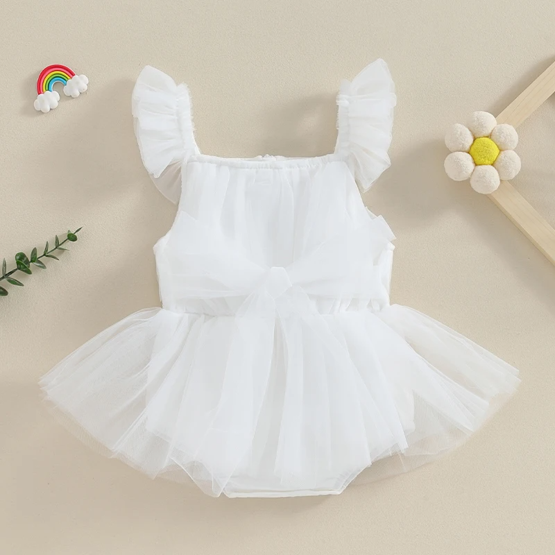 Infant Bodysuit Tulle Bow Dress