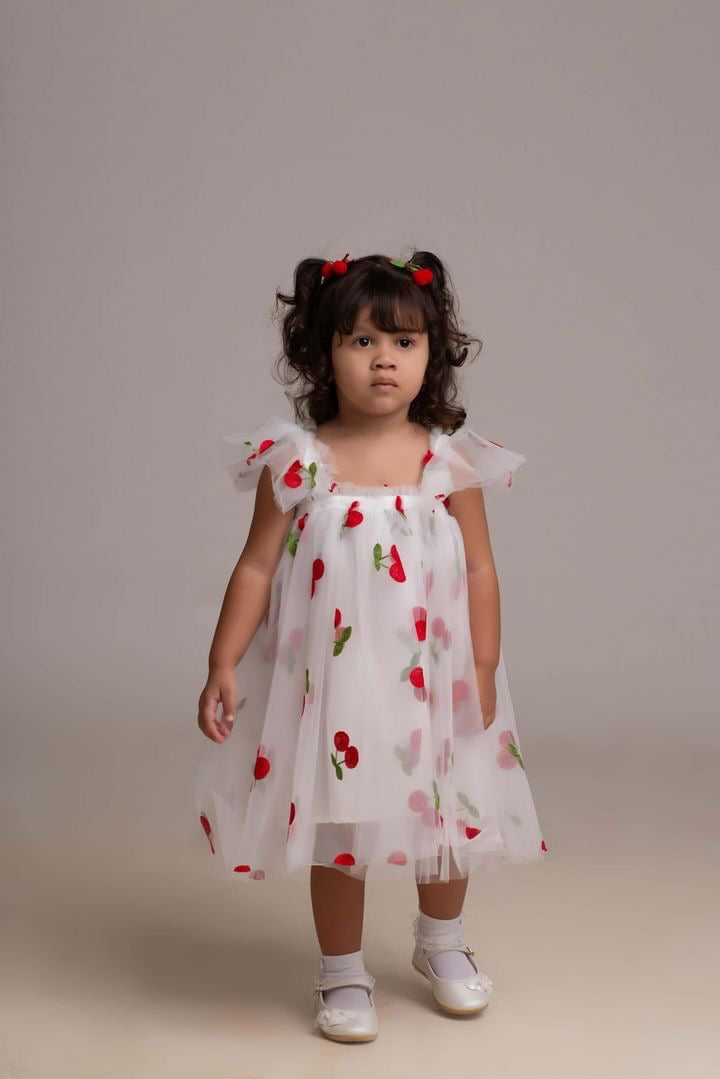 Children's Tulle Dress Cherries