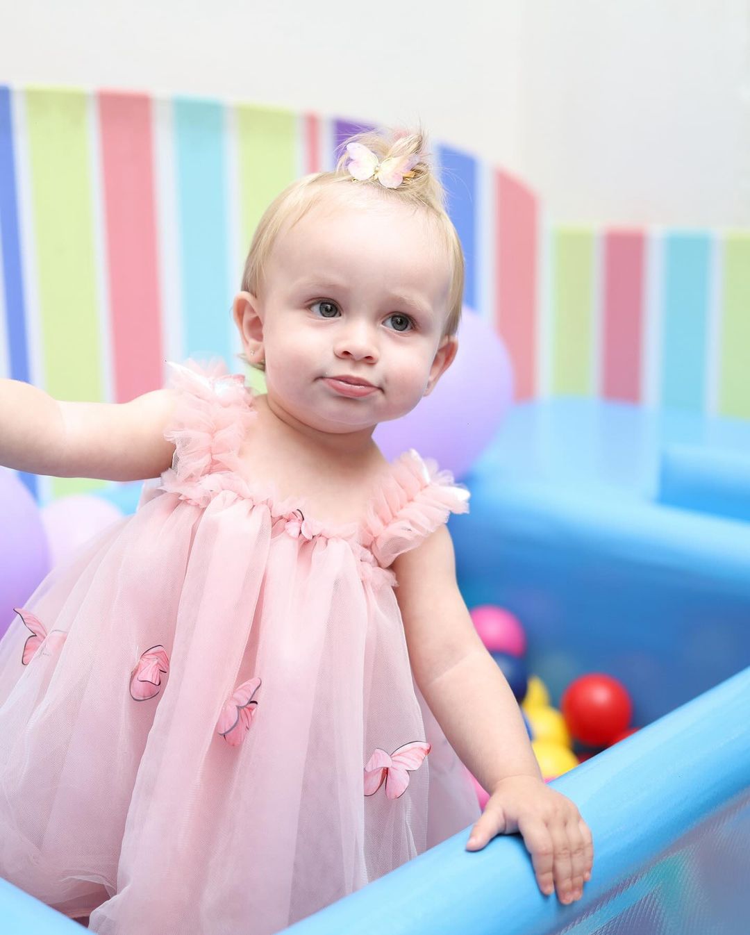 Children's Dress Tulle Flowers and Butterflies