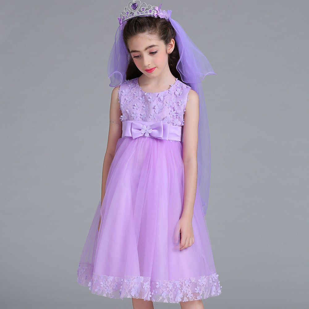 Children's Party Dress Tulle Flowers