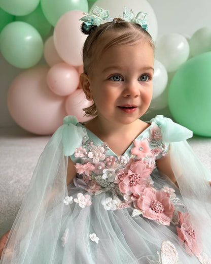 Enchanted Garden Green Children's Party Dress