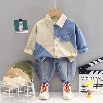 Kids shirt set with pocket