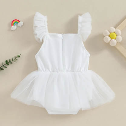 Infant Bodysuit Tulle Bow Dress