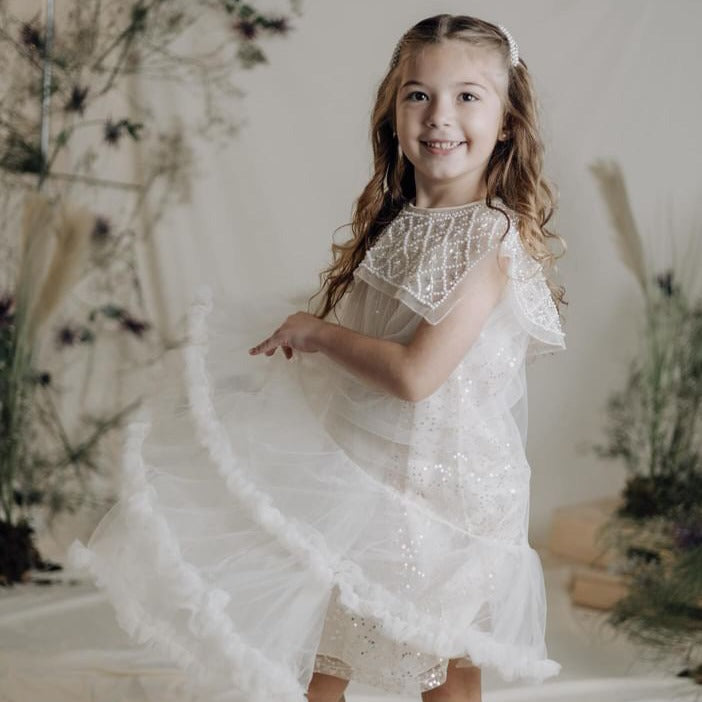 Children's Glitter Dress Ruffles