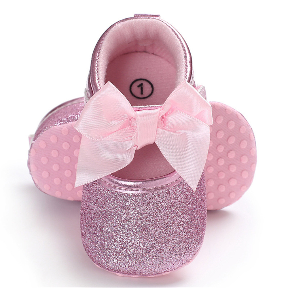 Shoe for Baby Girl delicate with glitter and bow