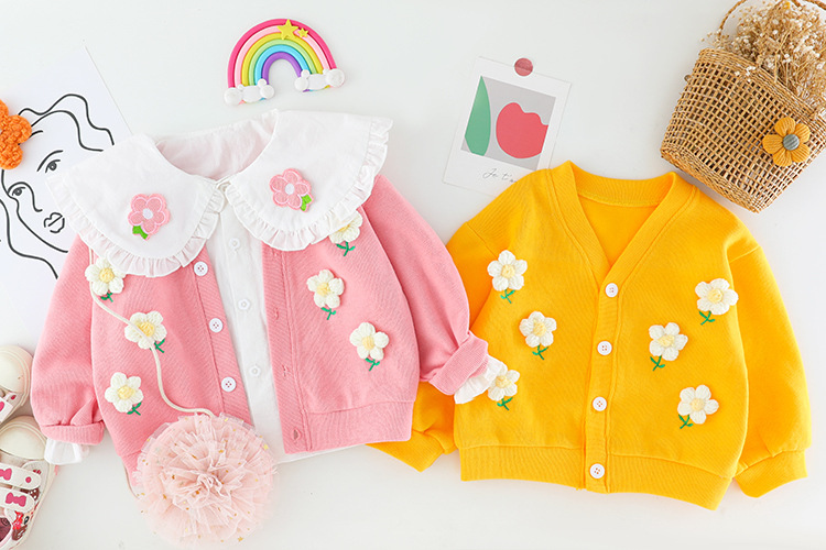 Children's shirt set with flower collar