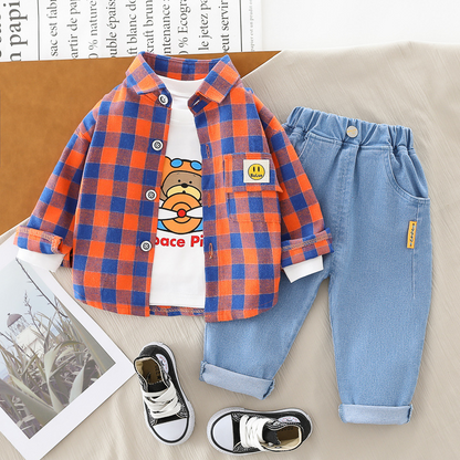 Children's set with plaid jacket