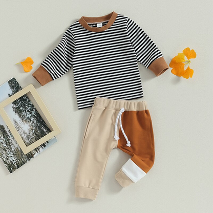 Kids Brown Striped Set