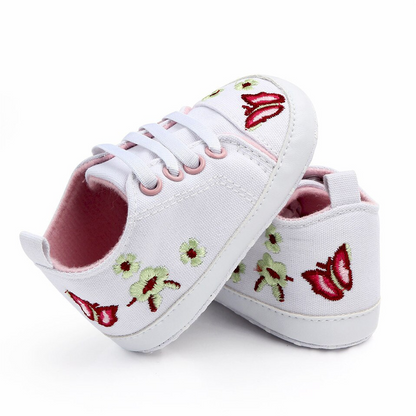 Embroidered Butterfly baby shoes